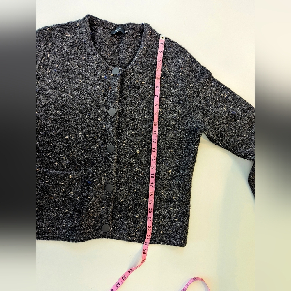 Theory Wool Tweed Boucle Button Up Cardigan Large - Picture 9 of 11